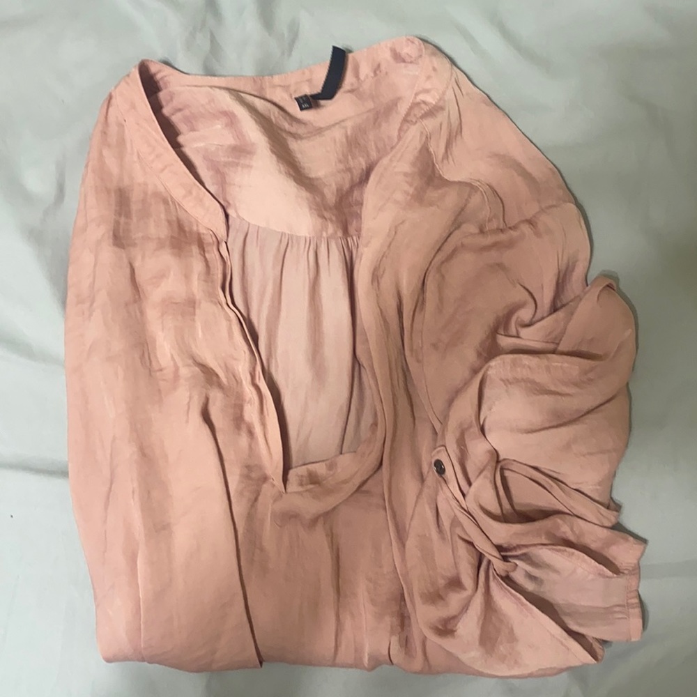 Light pink silk like work blouse
